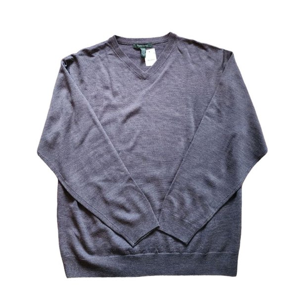 Pronto Uomo Sweater Men's Brown Size XL Long Sleeve V-Neck Merino Wool Casual - Picture 6 of 13